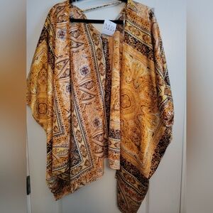 NBD Mustard Paisley Kimono Wrap